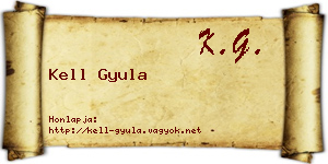 Kell Gyula névjegykártya